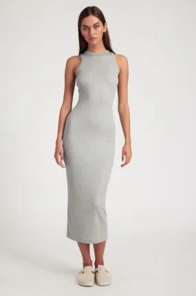 Heather Grey Rib Racer Maxi Dress