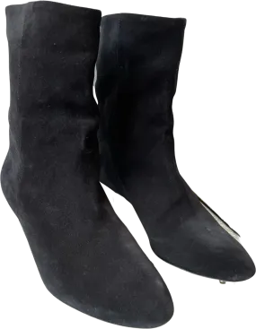 00's Black Suede Mid Calf Boots by Isabel Marant