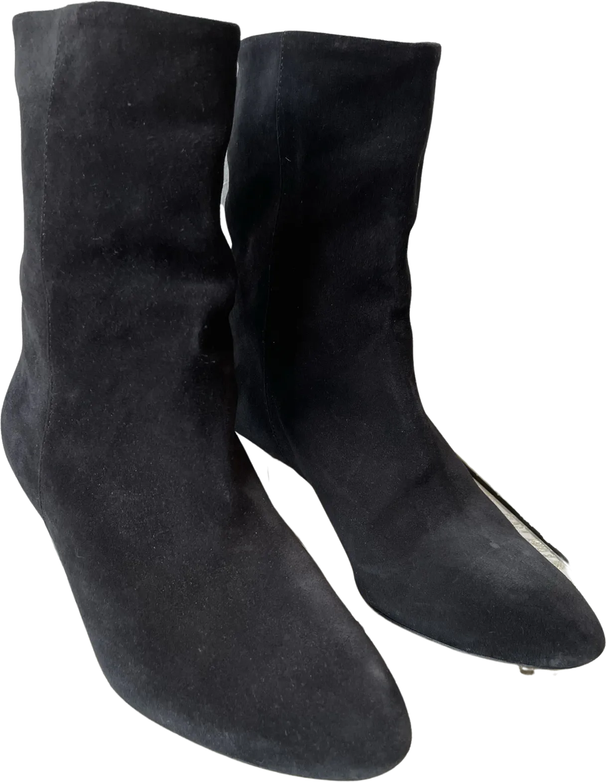 00's Black Suede Mid Calf Boots by Isabel Marant