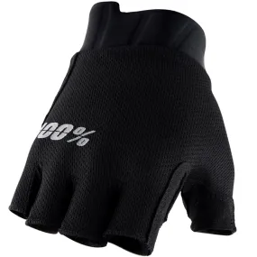 100% Exceeda Gel Short Finger Glove Black - Womens - Black