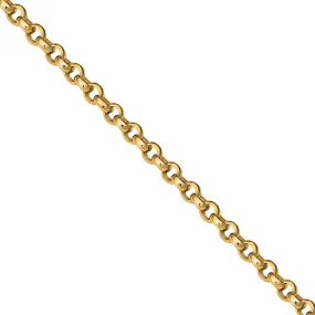 10k Yellow Gold Curb Round Link Chain 2.4 mm