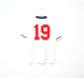 1990/92 GASCOIGNE #19 England Vintage Umbro Home Football Shirt (M) Italia 90