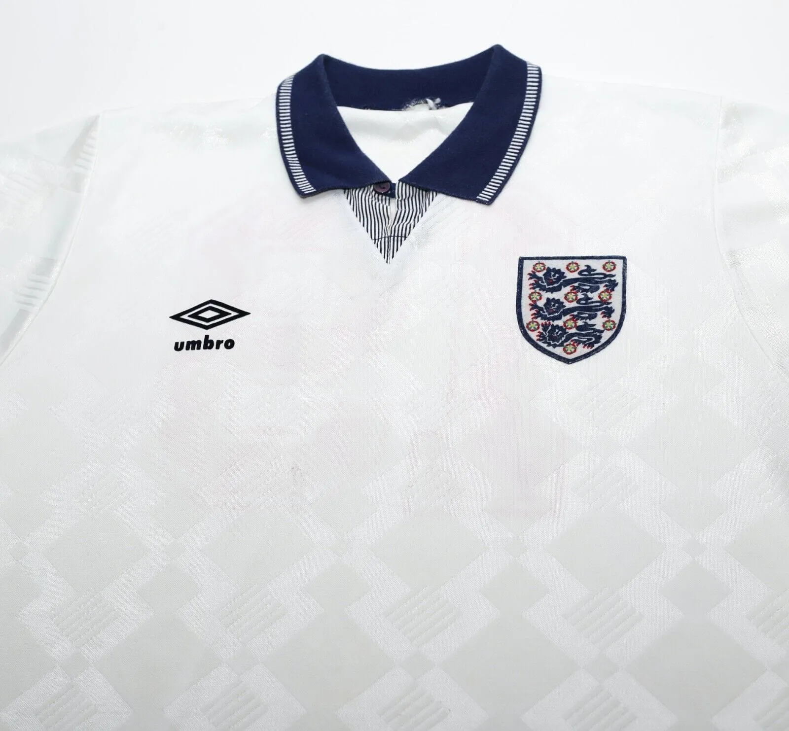 1990/92 GASCOIGNE #19 England Vintage Umbro Home Football Shirt (M) Italia 90