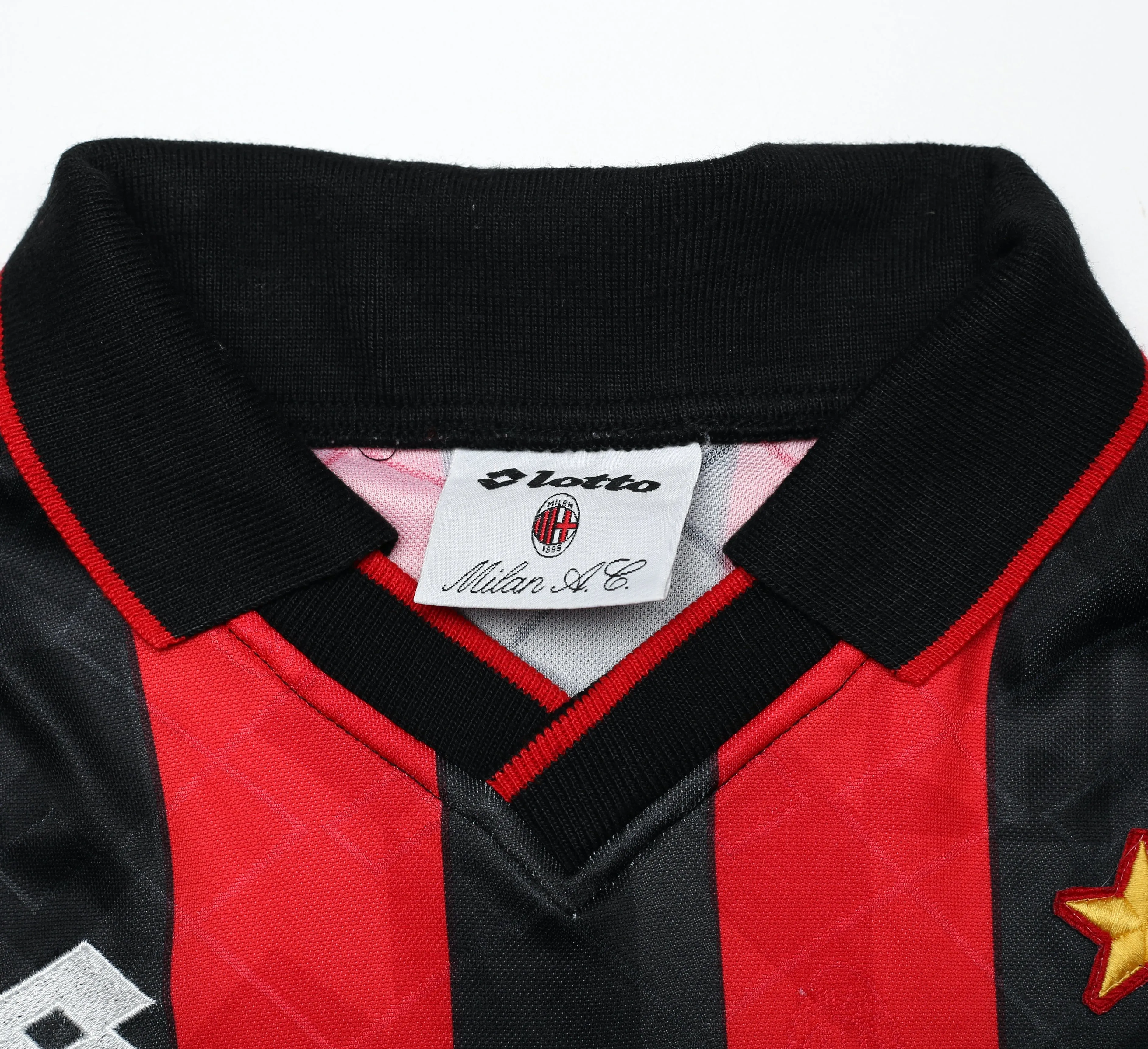 1993/94 AC MILAN Vintage Lotto Long Sleeve Home Football Shirt (L)