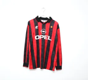 1993/94 AC MILAN Vintage Lotto Long Sleeve Home Football Shirt (L)