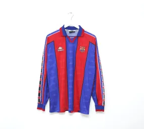 1995/97 Barcelona Vintage Kappa Long Sleeve Home Football Shirt Jersey (L/XL)