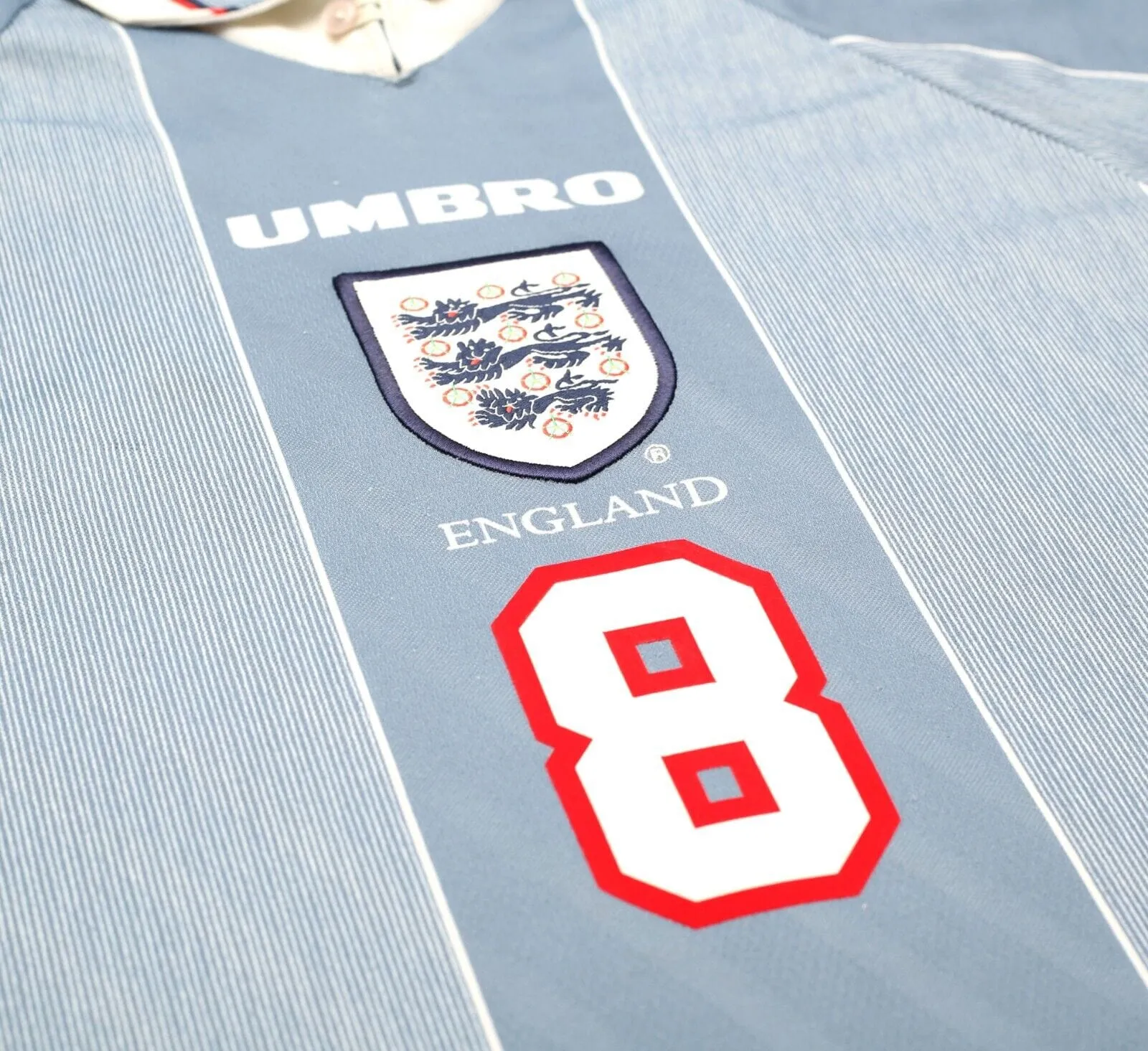 1996/97 GASCOIGNE #8 England Vintage Umbro Away Football Shirt (S/M) Euro 96