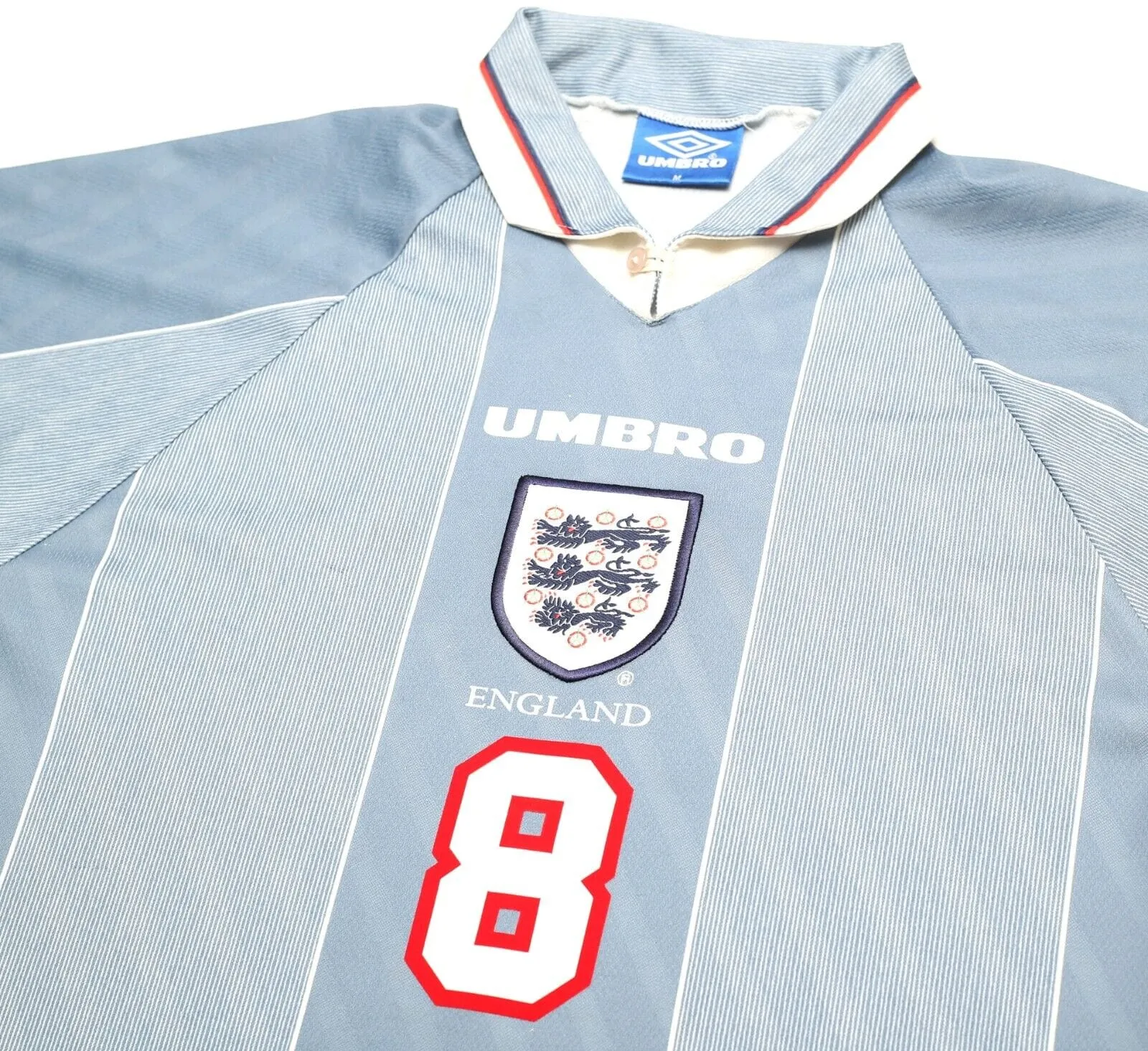 1996/97 GASCOIGNE #8 England Vintage Umbro Away Football Shirt (S/M) Euro 96