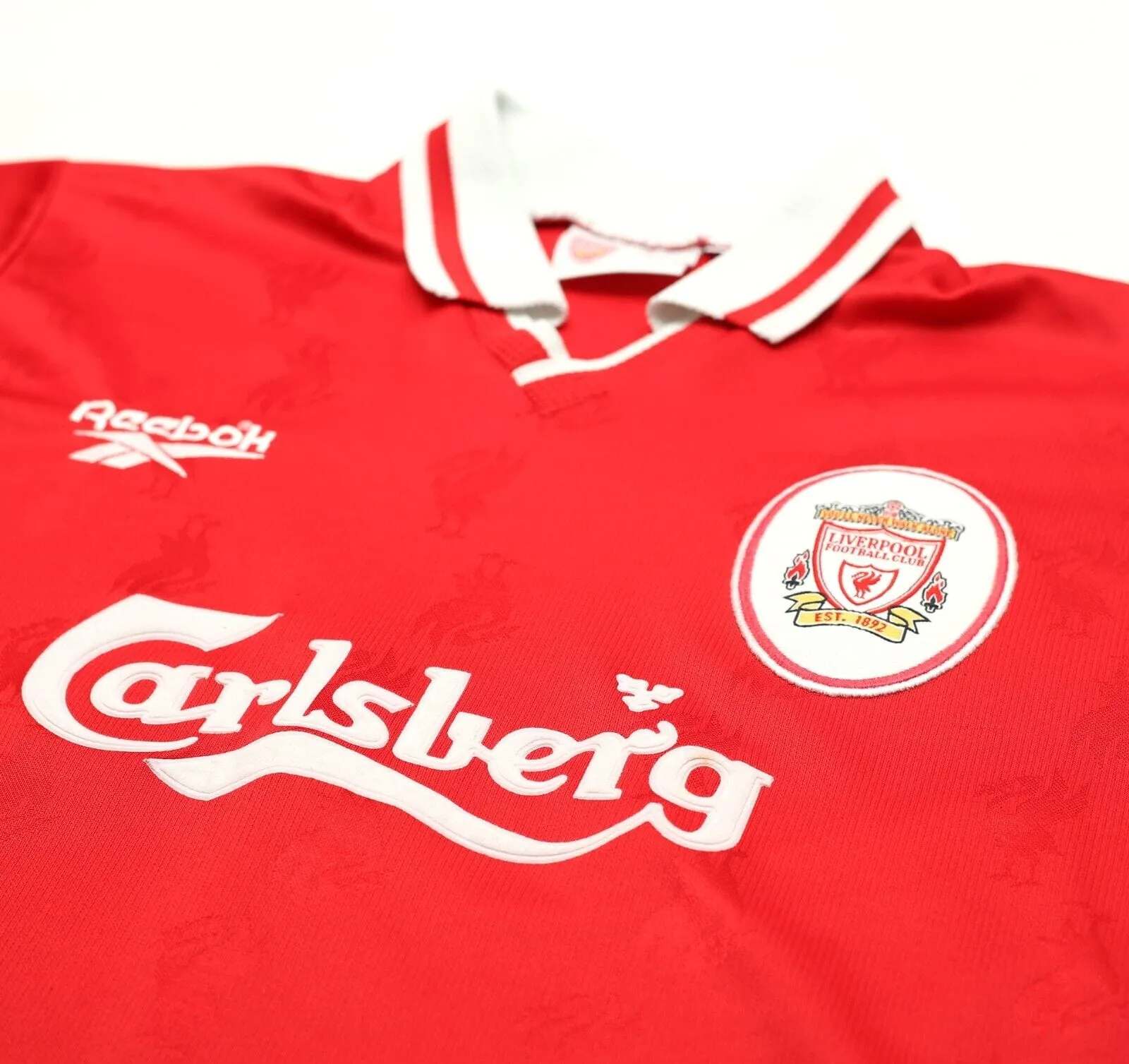 1996/98 FOWLER #9 Liverpool Vintage Reebok Home Football Shirt (S) 34/36