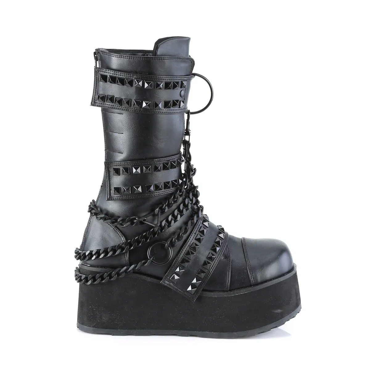 3 Inch Platform TRASHVILLE-138 Black Pu