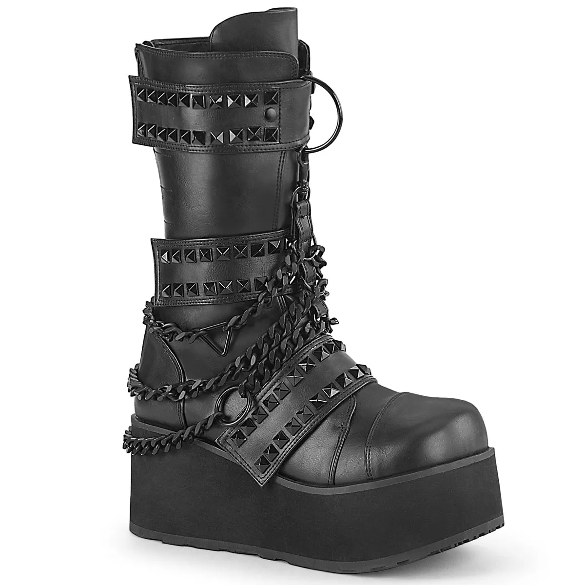 3 Inch Platform TRASHVILLE-138 Black Pu