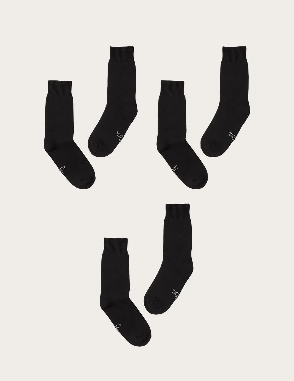 3-Pack Men's Crew Boot Socks - Black