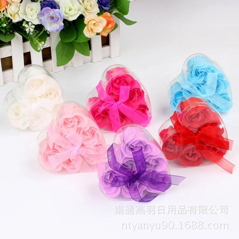 6 Artificial Rose Heart Box with Ribbon