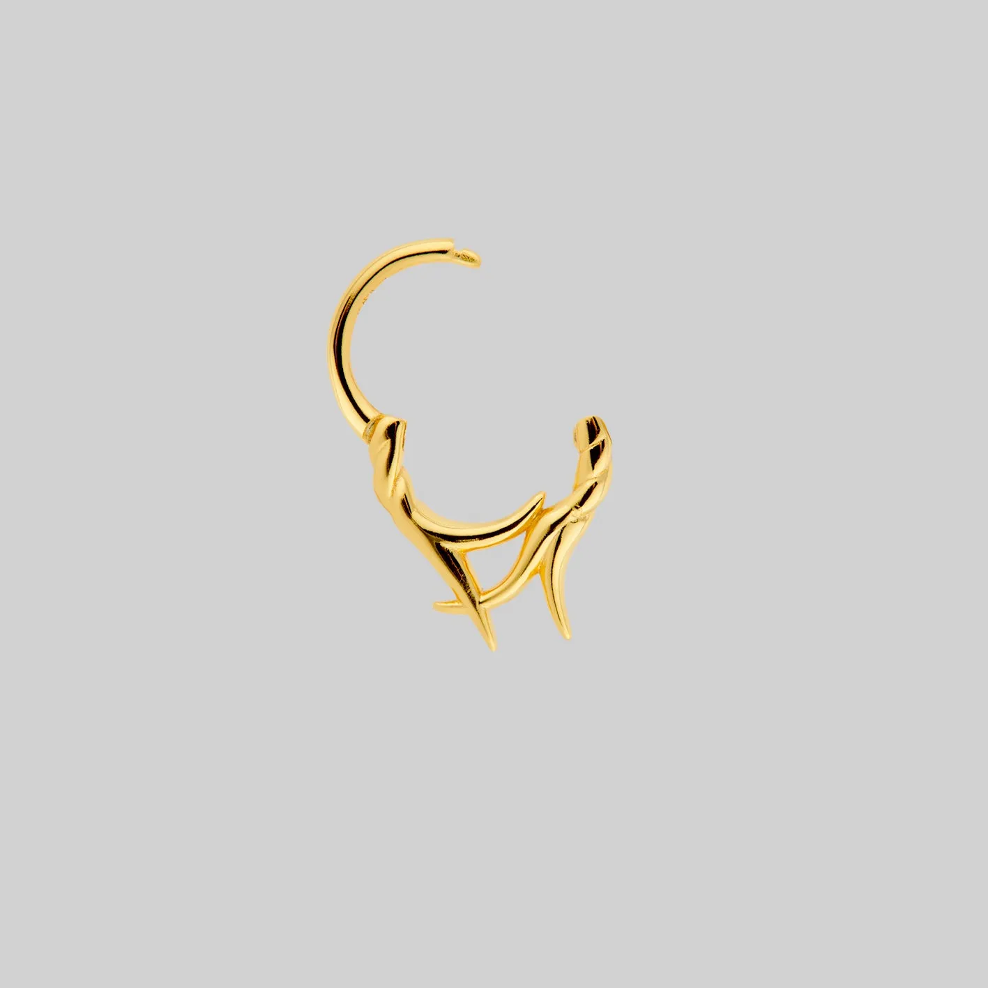 ABANDON. Intertwined Roots Septum Clicker Ring - Gold