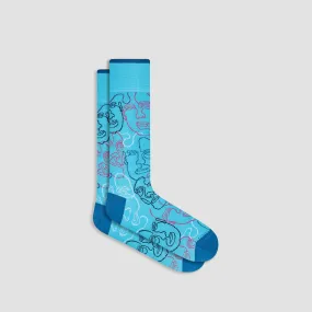 Abstract Faces Mid-Calf Socks