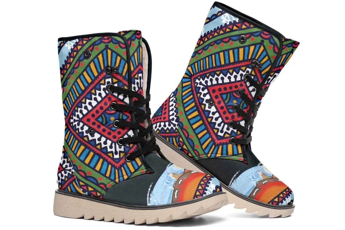 Abstract Tectonic Plates Polar Vibe Boots