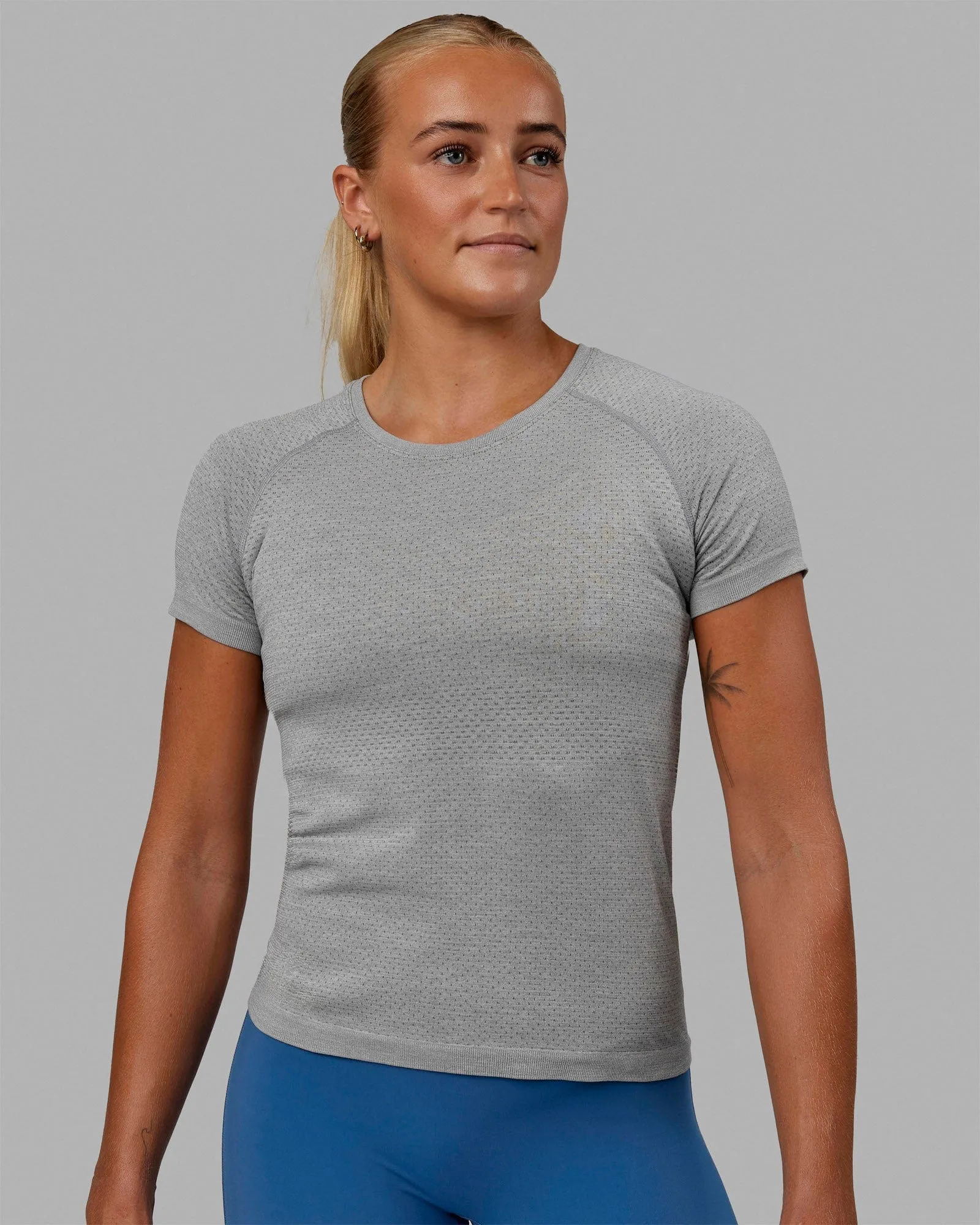 AeroFLX  Seamless Tee - Light Grey Marl