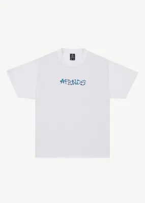 AFENDS Mens Melted - Boxy Logo T-Shirt - White