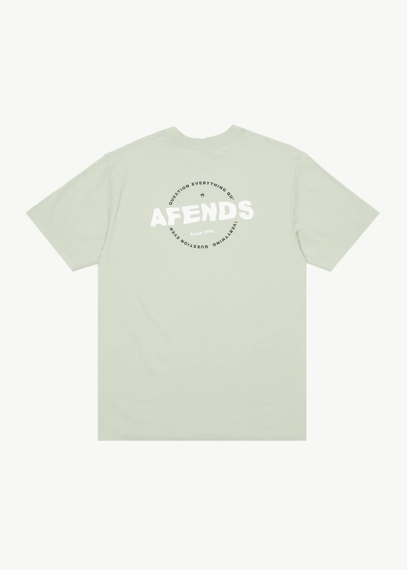 AFENDS Mens Questions - Graphic Retro T-Shirt - Eucalyptus