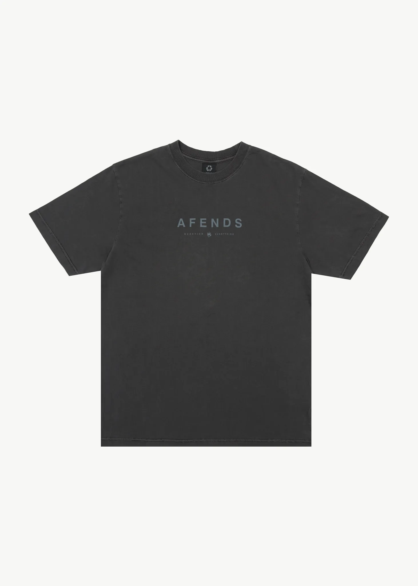 AFENDS Mens Thrown Out - Graphic Retro T-Shirt - Stone Black