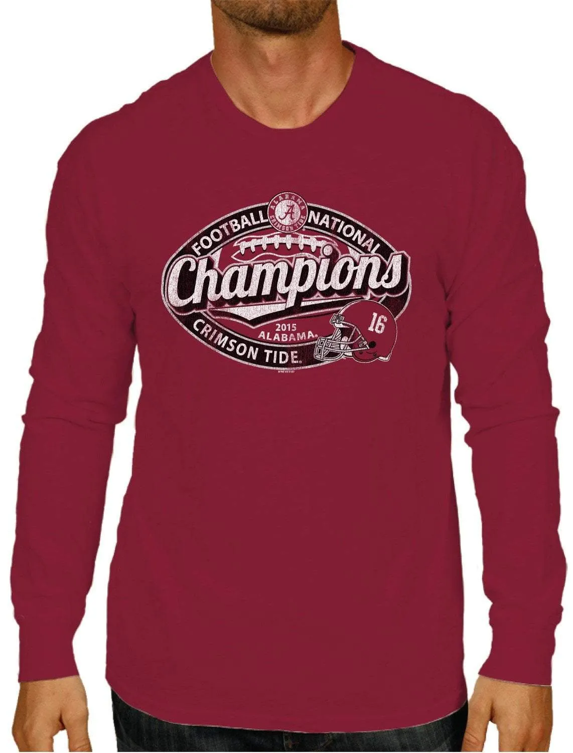 Alabama Crimson Tide 2016 College Playoff Champions Football Red LS T-Shirt