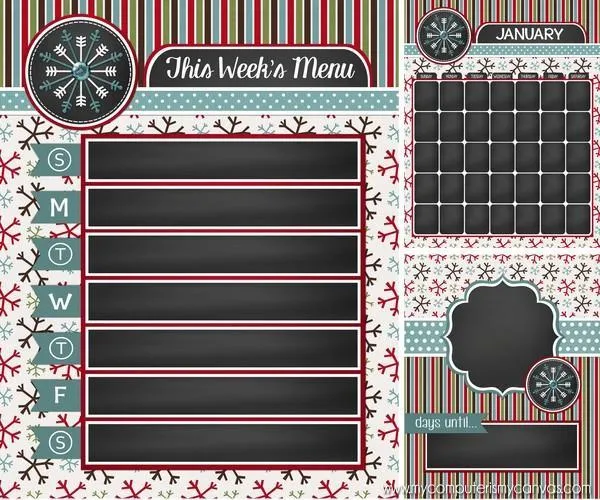 Annual Menu Board PRINTABLES {Faux Chalkboard}