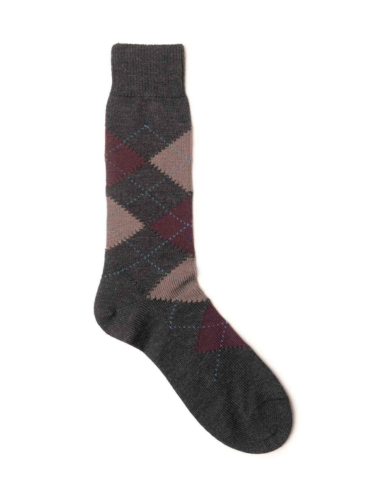 ARGYLE SOCKS - CHARCOAL