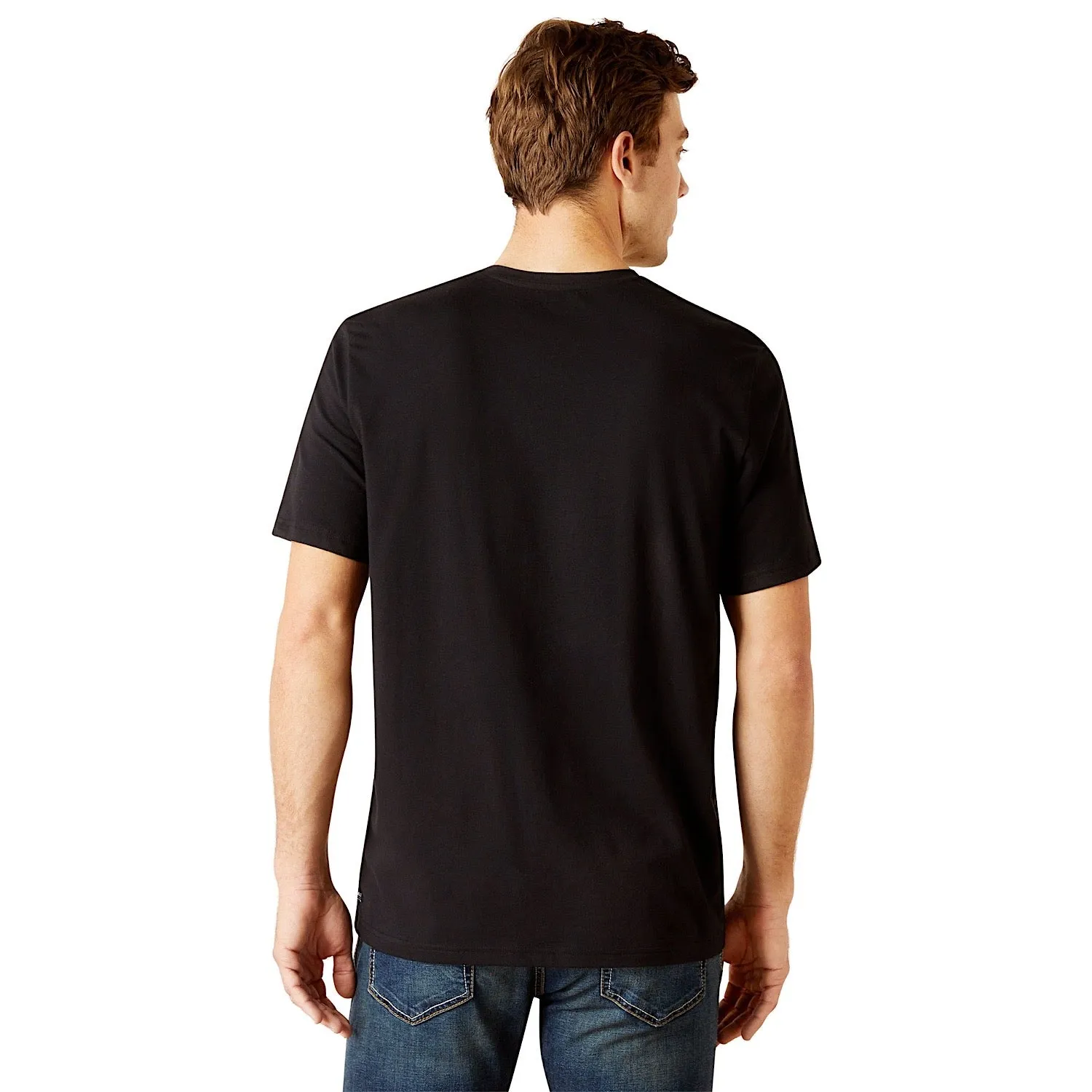 ARIAT Mens Vertical Logo S/S Tee Black