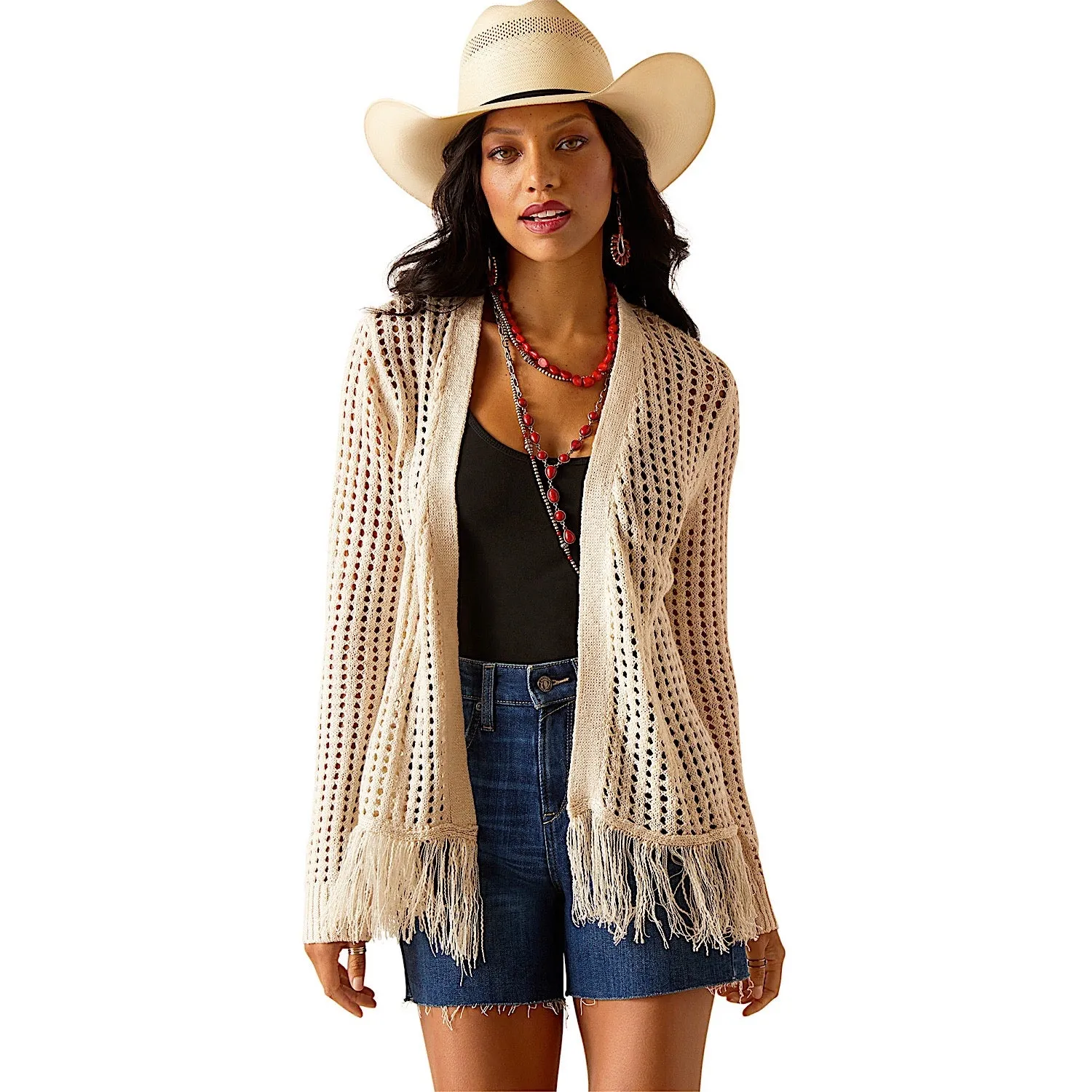 Ariat Women's Frolic Fringe Cardigan - Pristine