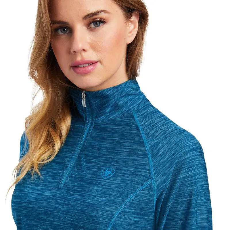 Ariat Women's Laguna Blue 1/4 Zip Long Sleeve Top 10041452