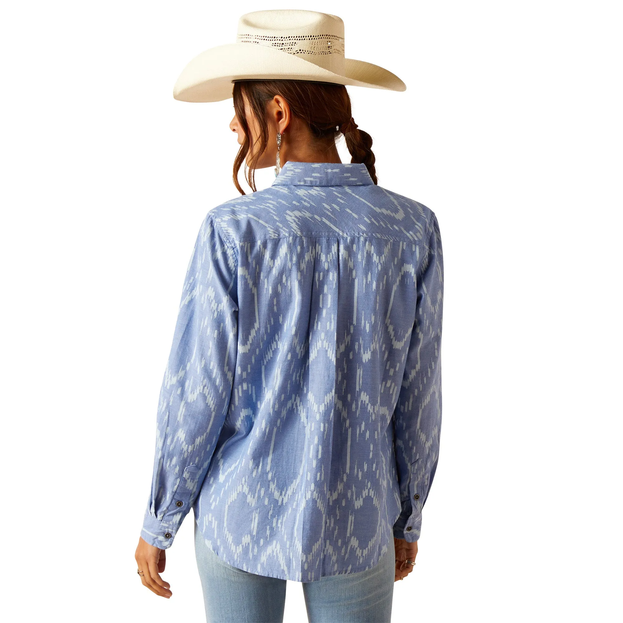 Ariat REAL Billie Jean Womens Shirt in Blackhawk Ikat Pattern - Elegant and Comfortable