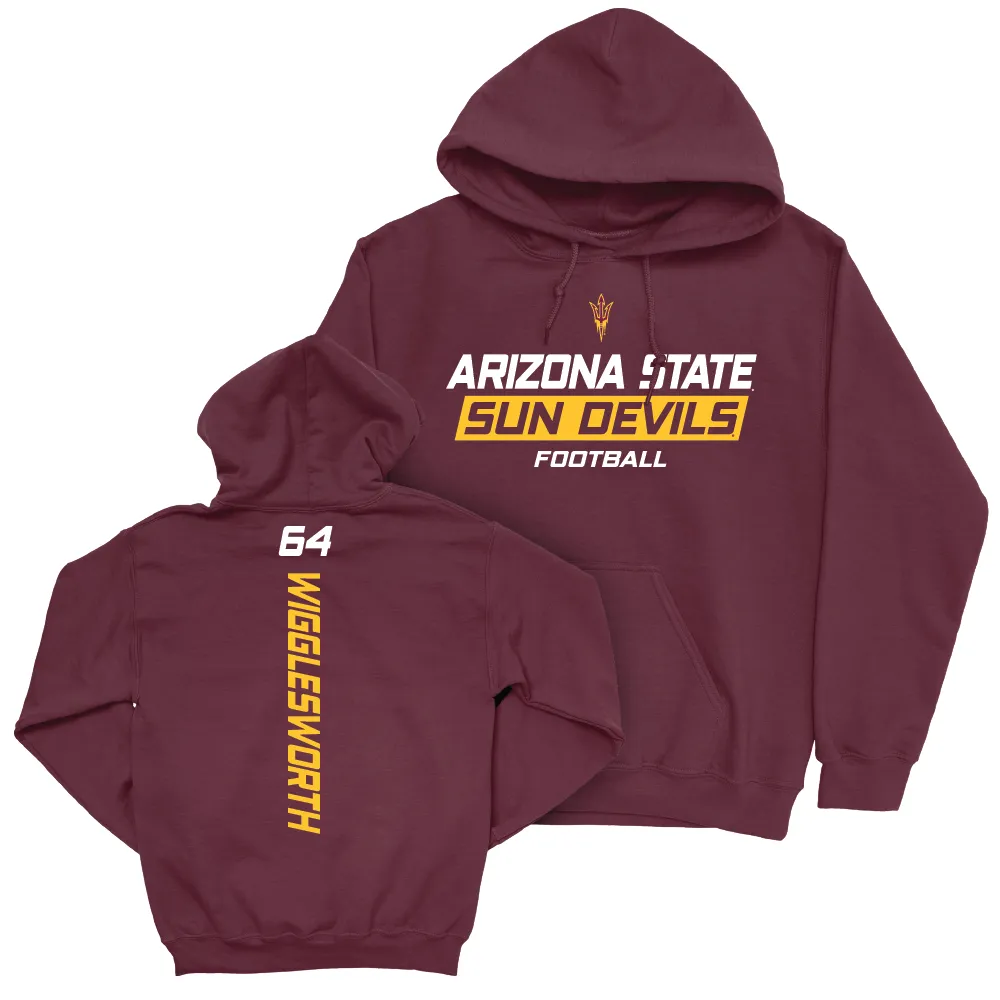 Arizona State Football Maroon Rush Hoodie  - Tyler Wigglesworth