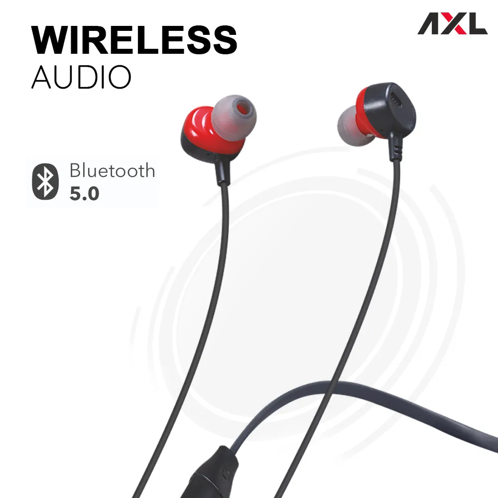 AXL NB10 GEM Bluetooth 5.0 Wireless Headphones with 25 Hours Playback Bluetooth Headset  (Black, In the Ear)