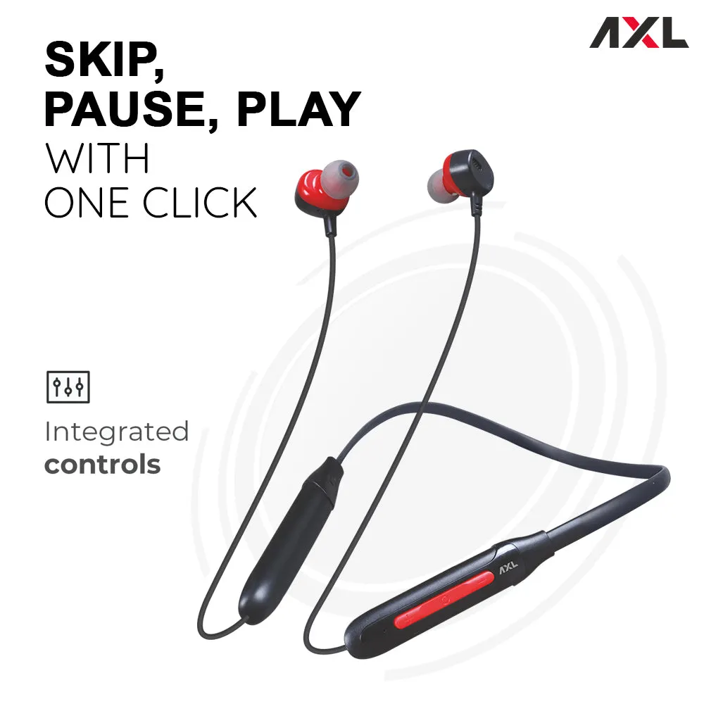 AXL NB10 GEM Bluetooth 5.0 Wireless Headphones with 25 Hours Playback Bluetooth Headset  (Black, In the Ear)