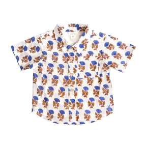 Baby Boys Jack Shirt - Blue Flower Drop