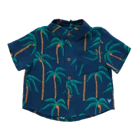 Baby Boys Jack Shirt - Navy Palm Trees