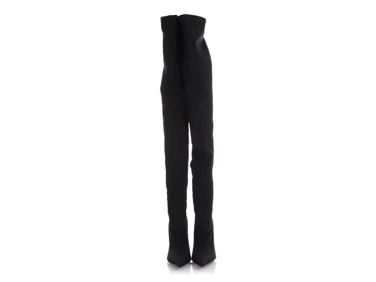 Balenciaga Black Stretch Over The Knee Boots