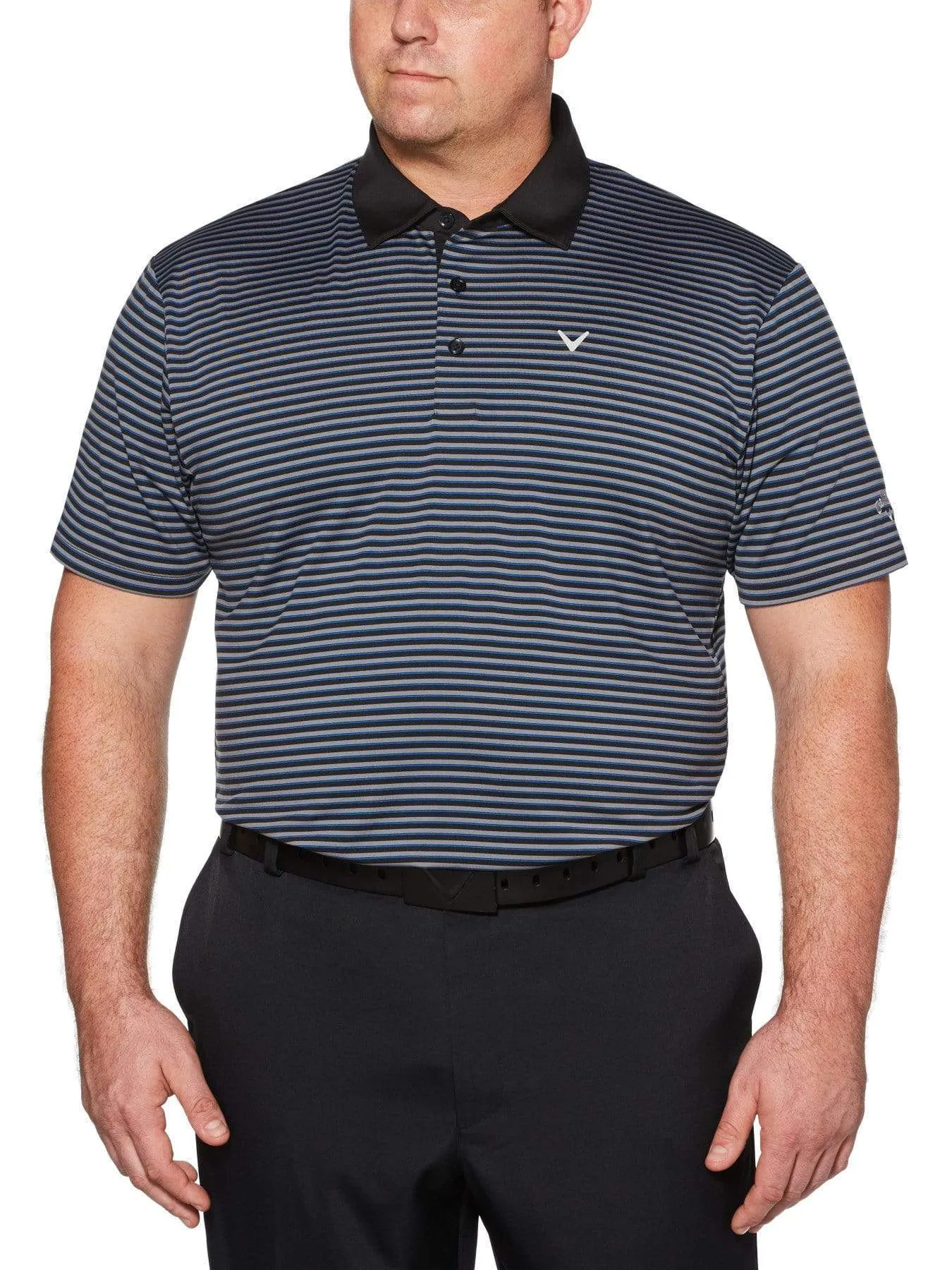 Big & Tall Refined 3-Color Stripe Polo