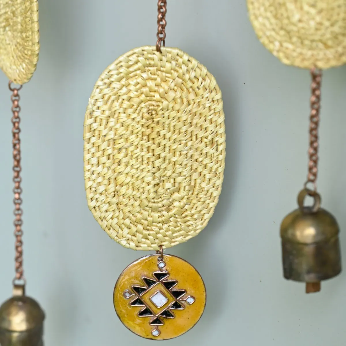 Black & Yellow Handmade Cane Decorative Wall Hanging