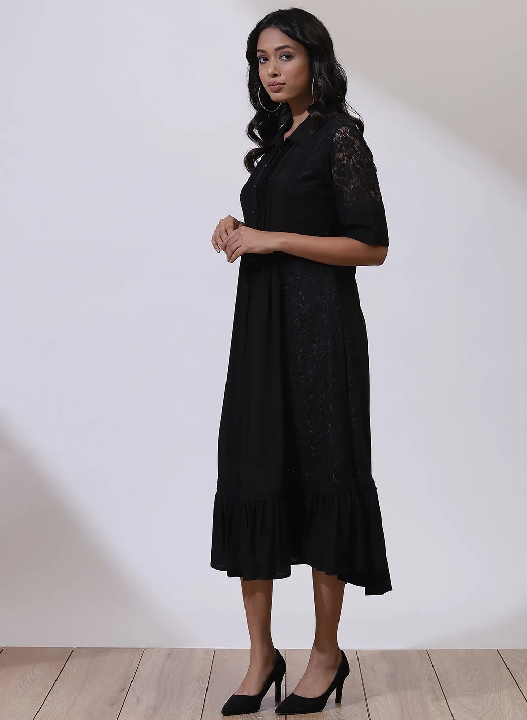 Black Russell Net Dress