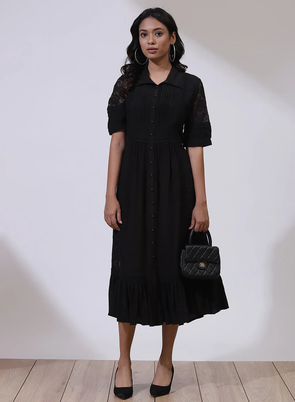 Black Russell Net Dress