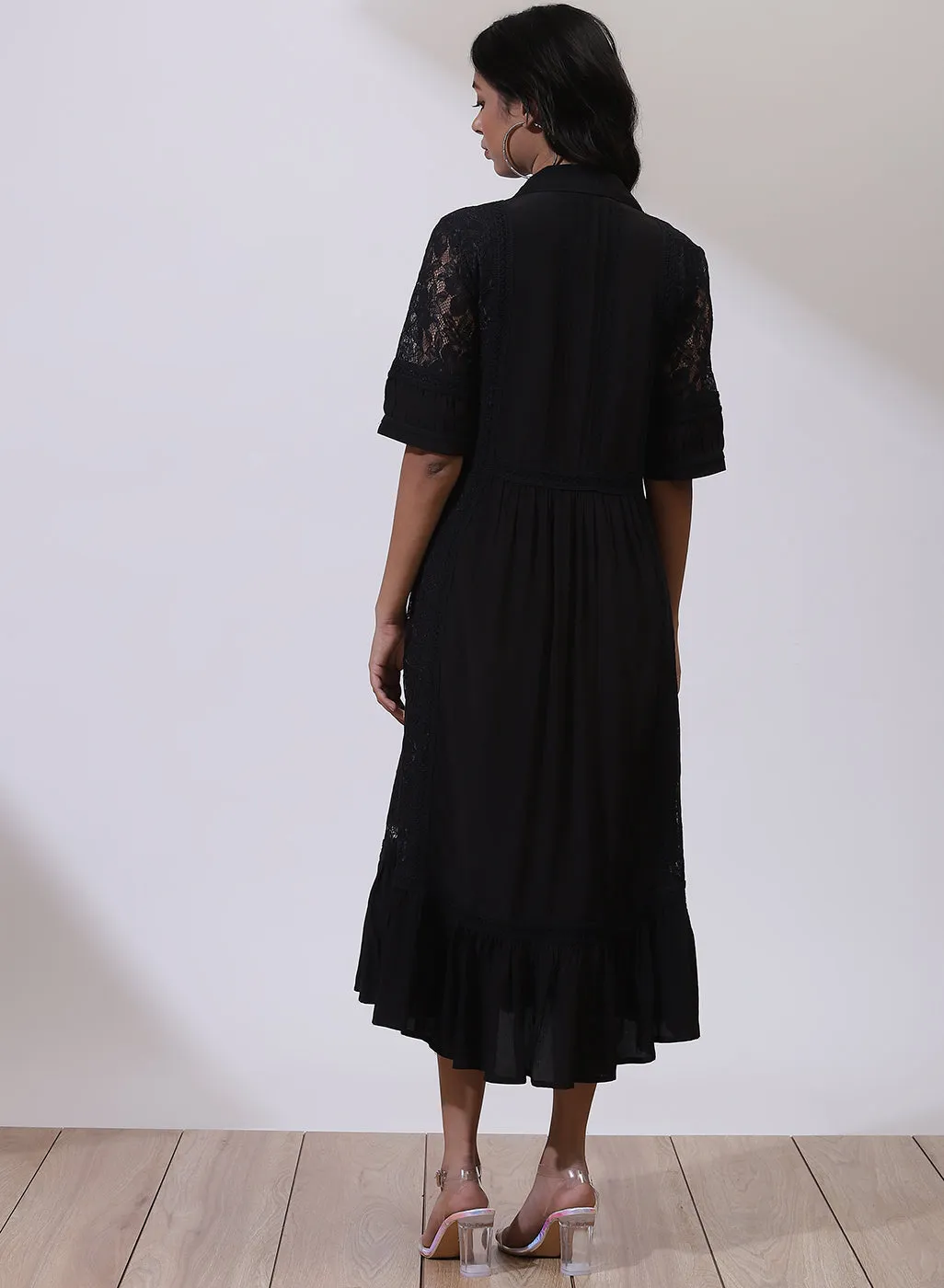 Black Russell Net Dress