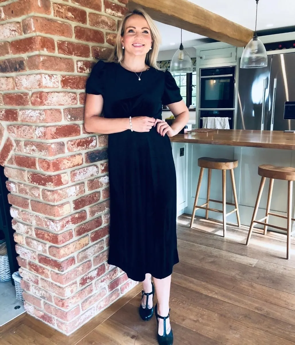 Black Velvet Midi Dress