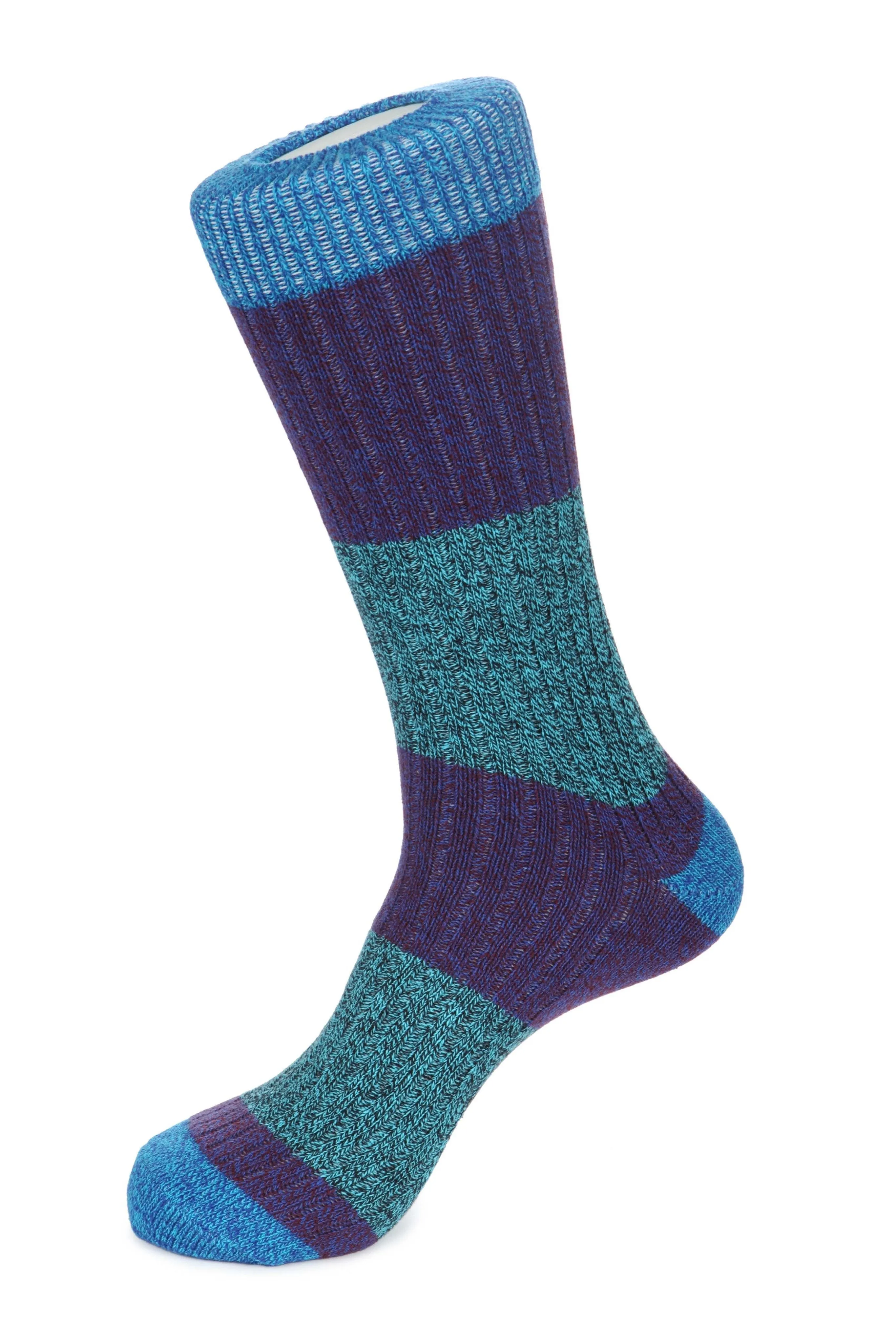 Boot Sock Melange Block Stripe