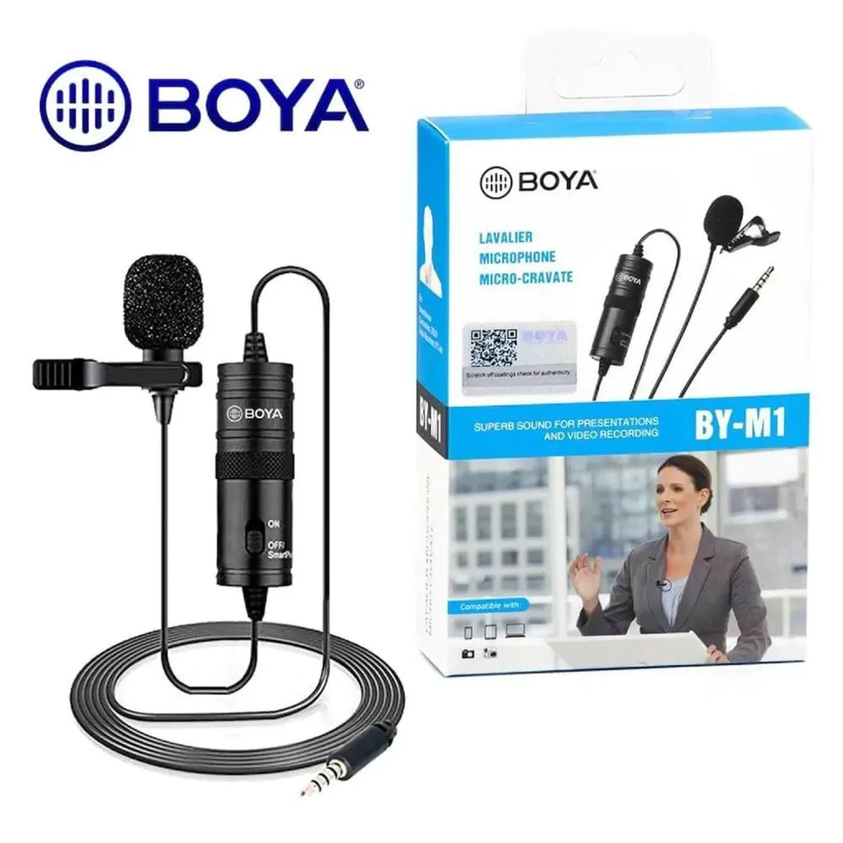 Boya BY M1 Professional Collar Microphone 3.5mm Audio Video Record Lavalier Lapel Mic for Android Smartphone DSLR PC