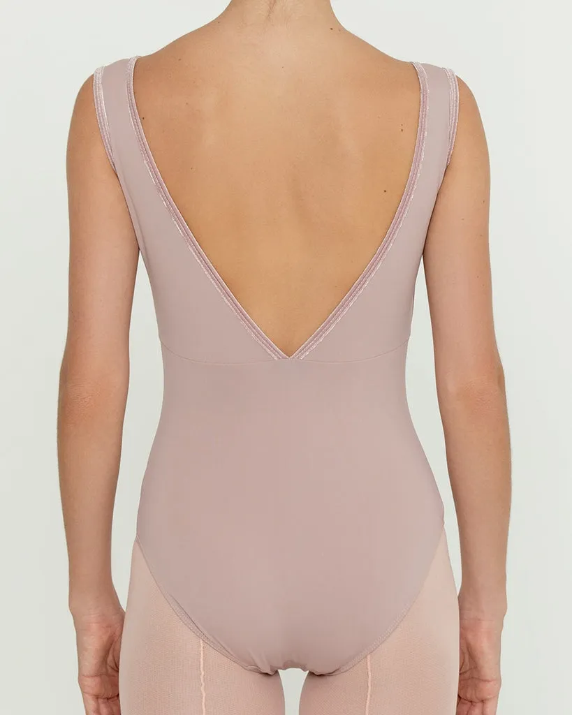 Bullet Pointe Velvet Trim Tank Leotard - Womens