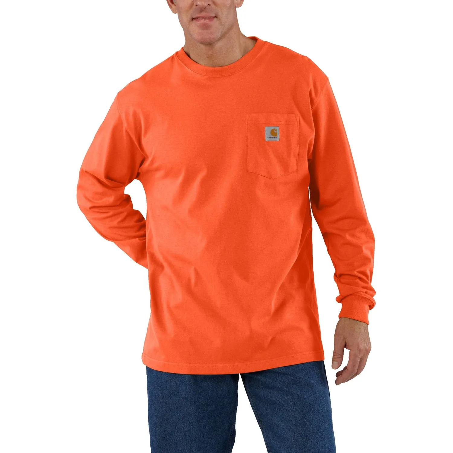 Carhartt Men's Long Sleeve Pocket T-Shirt_Brite Orange