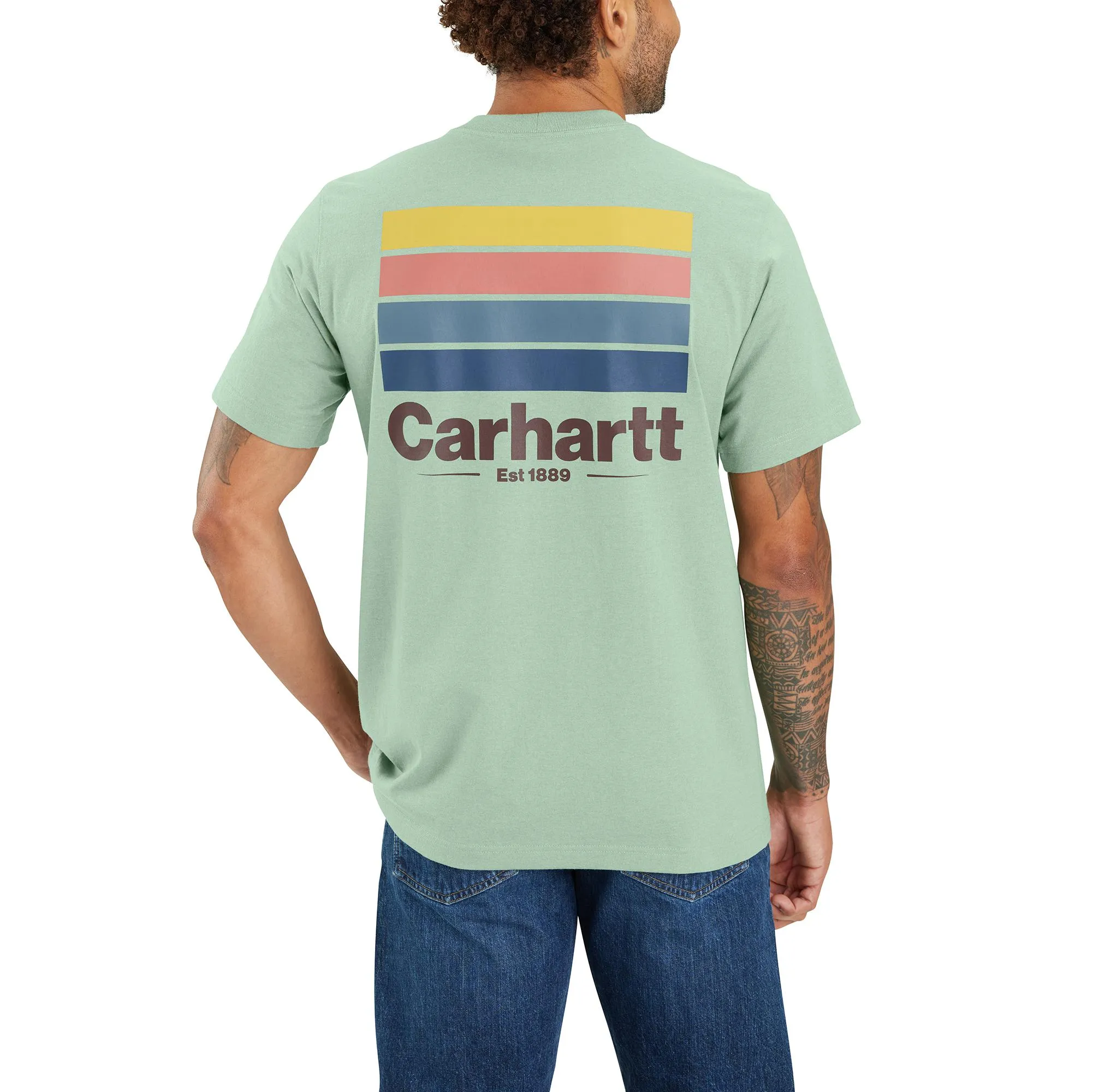 Carhartt Men's Relaxed Fit Heavyweight Short Sleeve Pocket Line Graphic T-Shirt