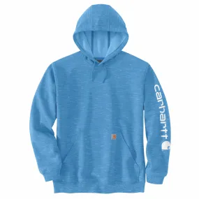 Carhartt Men's Signature Logo Hooded Pullover Sweatshirt_Blue Lagoon Space Dye