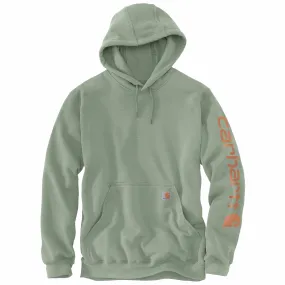 Carhartt Men's Signature Logo Hooded Pullover Sweatshirt_Leaf Green Heather